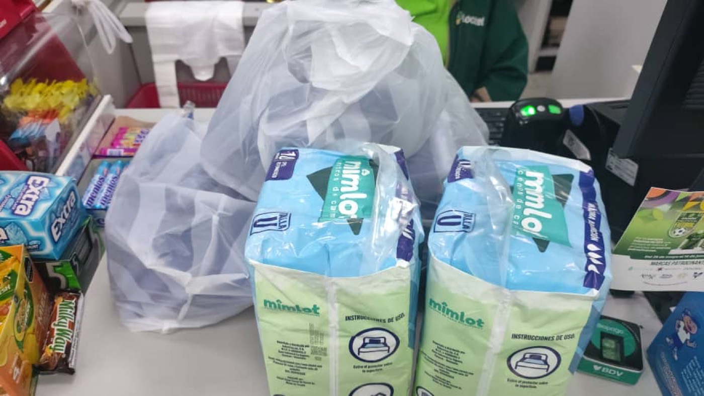 Diapers and medical supplies bought for the donation.